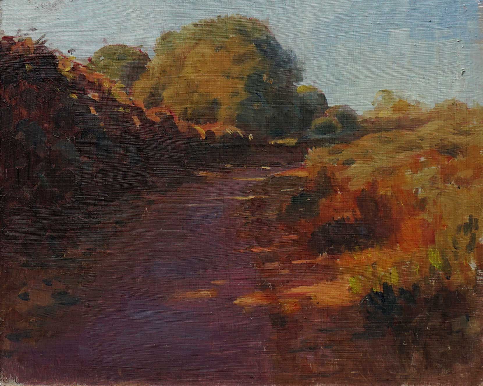 Original Oil Painting - Martlesham Heath Evening Light